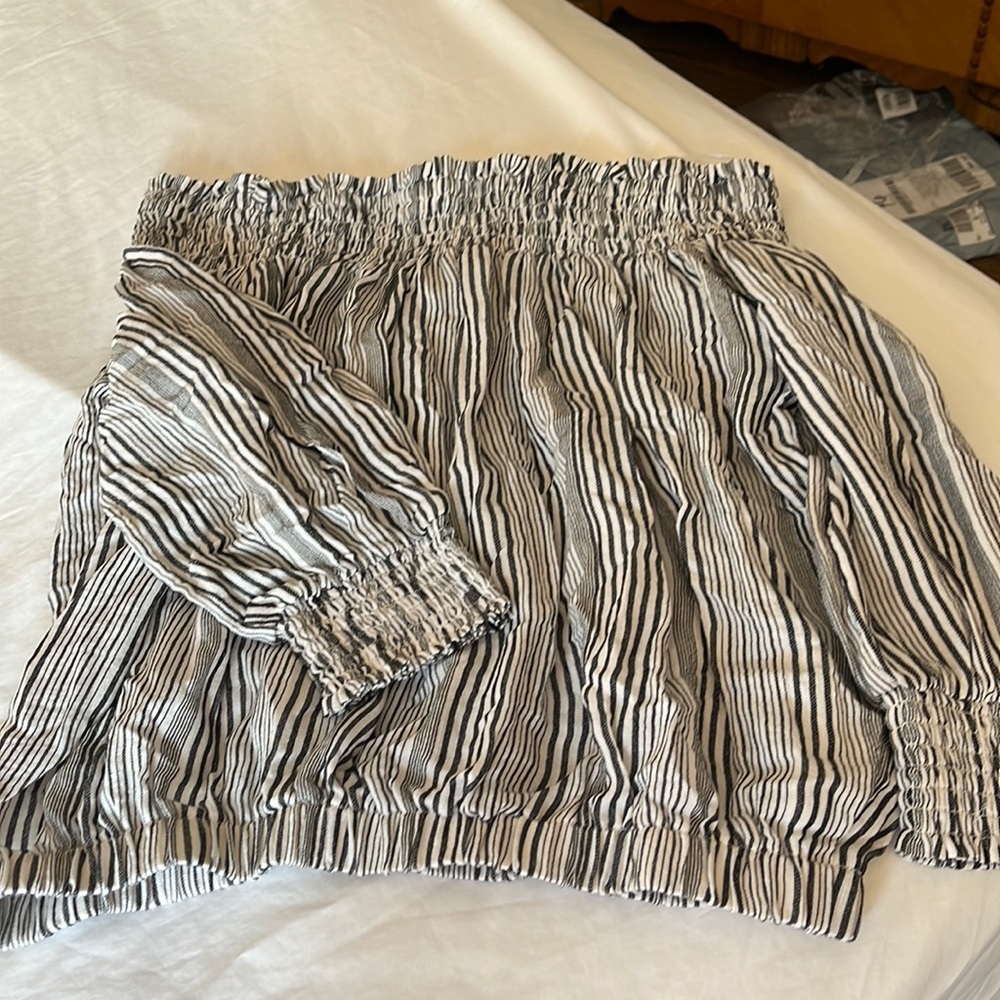 Evereve striped off the shoulder top